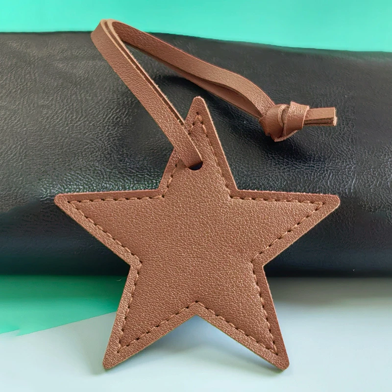 8 cm PU-Leder-Patch, fünfzackiger Stern, Schlüsselanhänger, Stern-Dekoration zum Verschönern von Taschen, Kleidung, Schlüsselband – Detail 12