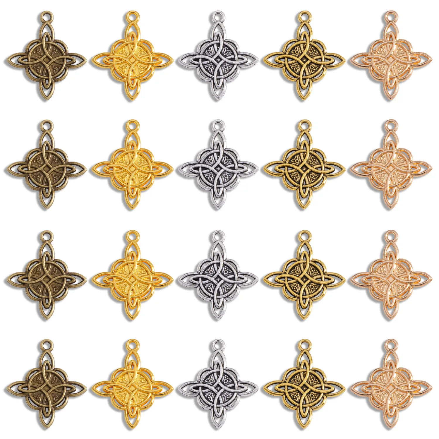 10pcs/Lot 25x28mm Witch Knot Witchcraft Charms Celtic Protection Amulet Wiccan Pendant For DIY Earring Necklace Jewelry Making