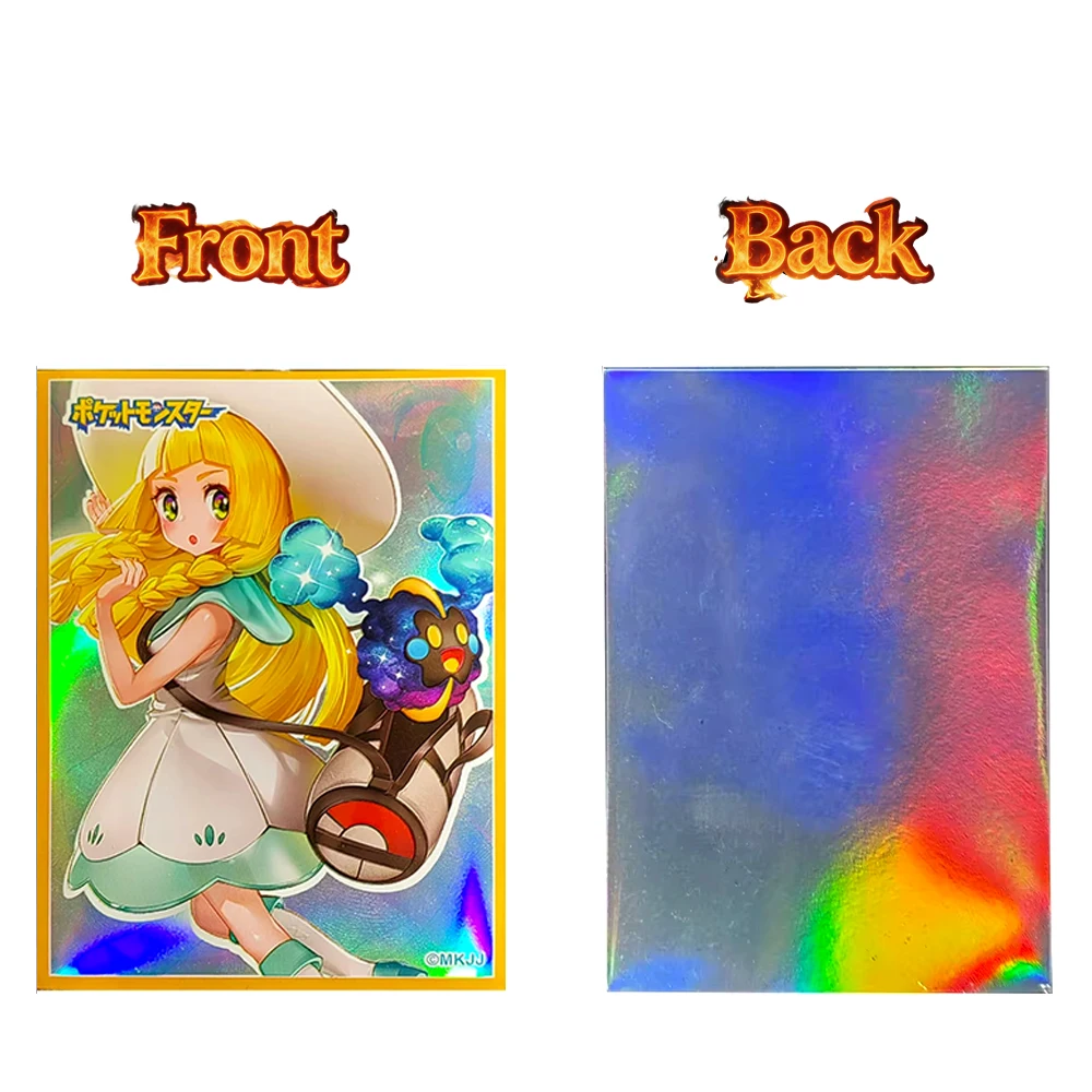 60PCS Cute Foil Lillie Card Sleeves Anime Girl Trading Card Protector Holographic Cards Shield Outer Cover 67x92mm For the fans