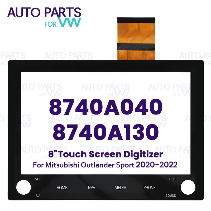 

8" Touch-Screen Glass Digitizer Radio 2 Knobs for 2020-2022 Mitsubishi Outlander 8740A040 8740A076 Car Audio Replacement