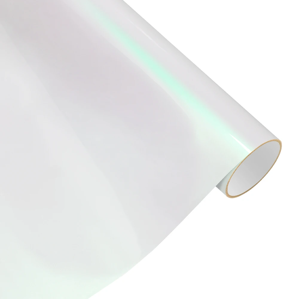 Glossy Aurora White Car Wrap Vinyl Film PVC Body Cover Foil for Motorcycle Color Changing Self-Adhesive Exterior Decoration Kit