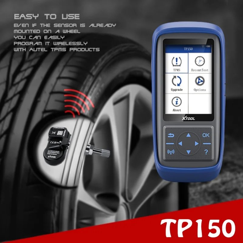 

XTOOL TP150 TPMS Relearn Tool with Sensors, Activate & Relearn All Sensors Program Sensors Reset TPMS Light Read&Clear T