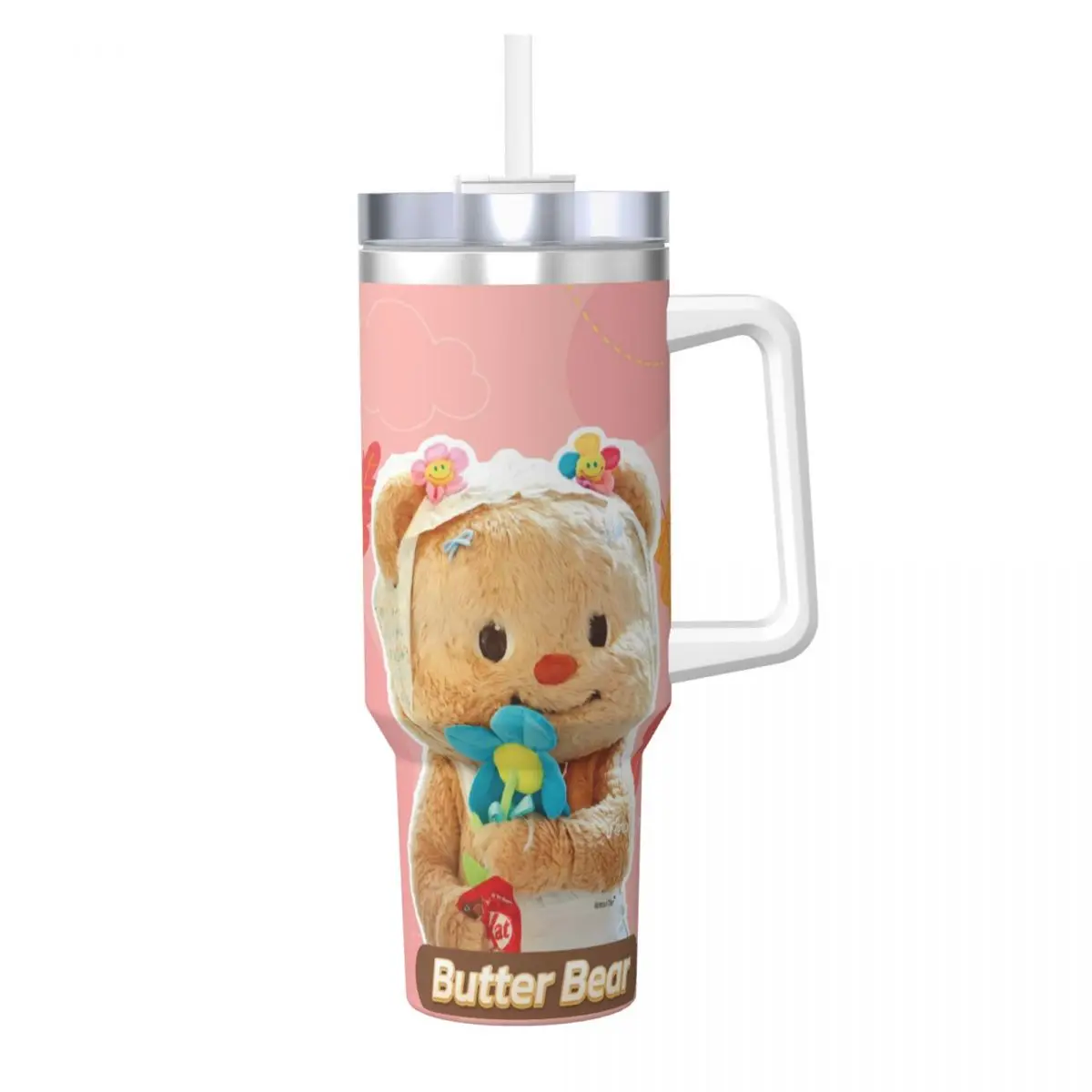 B-Butters Bears Tumbler Cold and Hot Water Bottle Keep Heat Stainless Steel Thermal Cups Graphic Beach Car Mugs