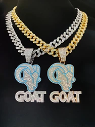 2024 New Arrived Hip Hop GOAT Pendant Necklace Men Women Chain Iced Out Bling Bling Necklaces HipHop Jewelry Fashion Gift