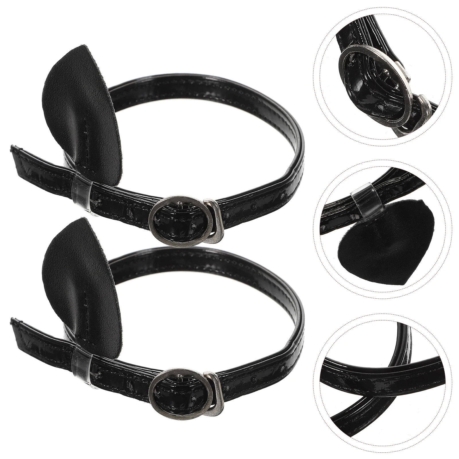 Cadarços elásticos com fivela para mulheres, sapatos de salto alto, material pu, durável, anti-desbotamento, cordas de sapato