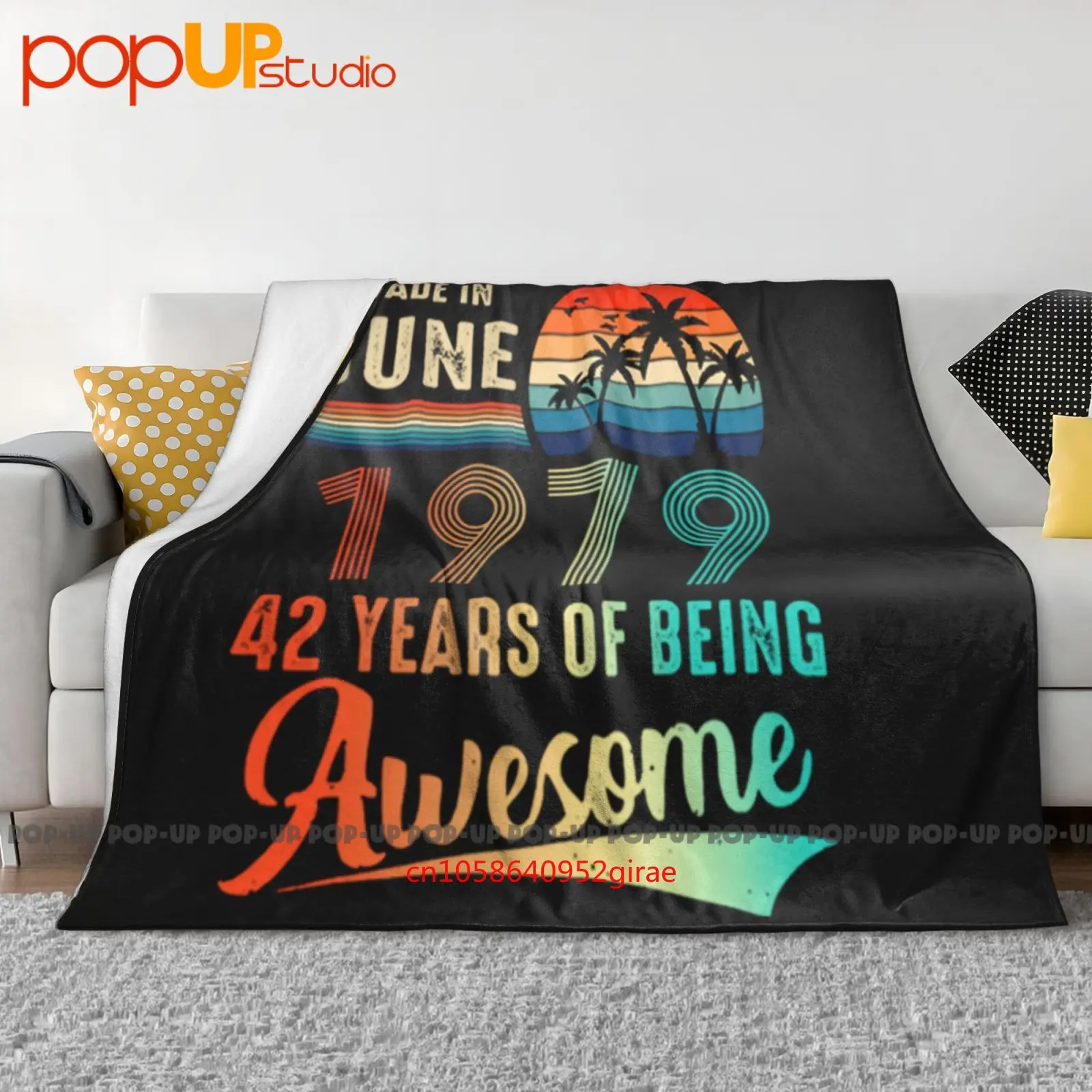 Junio de 1979, 42o regalo de cumpleaños, manta ultrasuave de 42 años, edredón, funda de sofá de invierno, fundas de cama