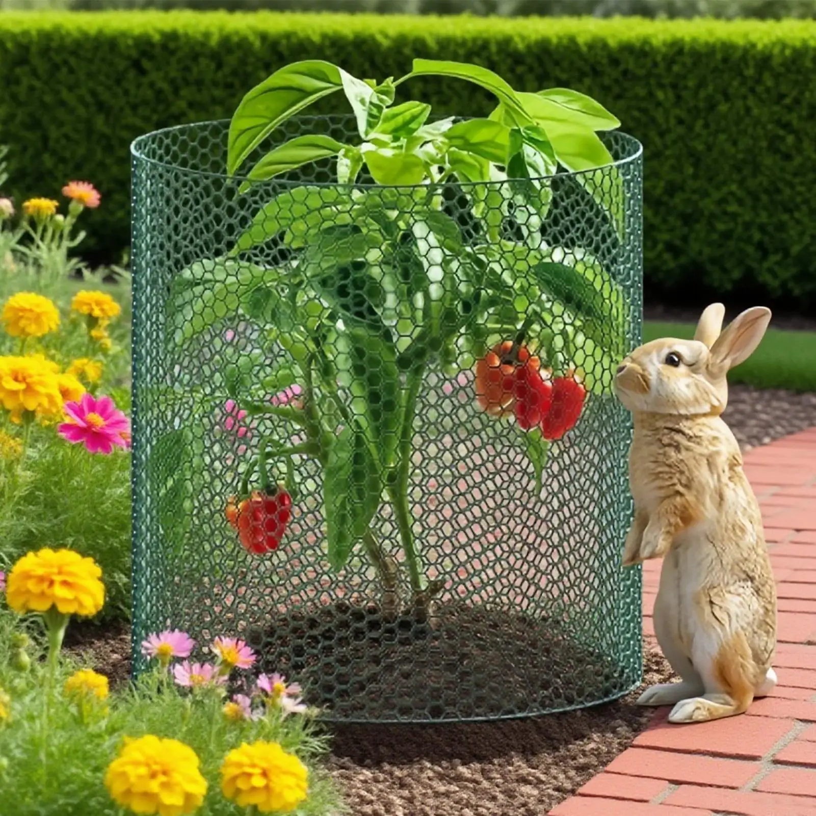 

Plant Protector Garden Plant Protector Netting Cloche Chicken Wire Roll for Indoor Squirrels Flowers Garden Raised Bed Deck