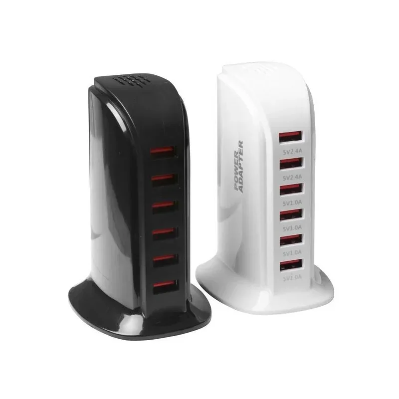 6-Port USB Schnellladegerät Tragbare Ladestation für Apple IPhone Watch Phone Wandladegerät R57