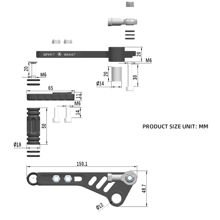 Spirit beasts are suitable for CFMOTO 250SR 250NK adjustable raised gear lever motorcycle modified gear shift foot step lever