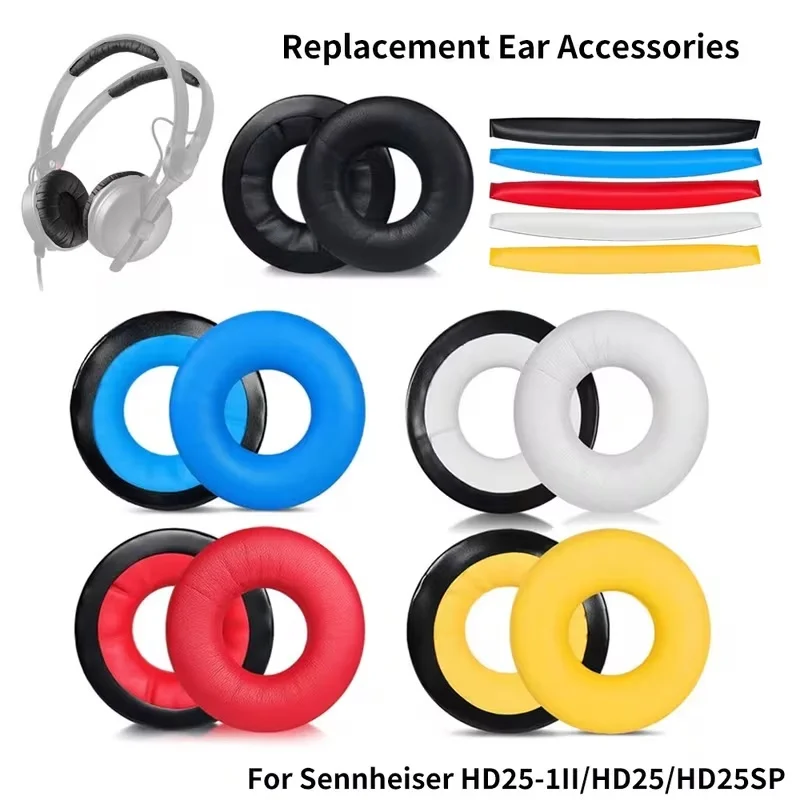 

Replacement Ear Pad Covers And Headbands,Ear Pads Headband Cushion Kits for Sennheise HD25-1II HD25 HD25SP