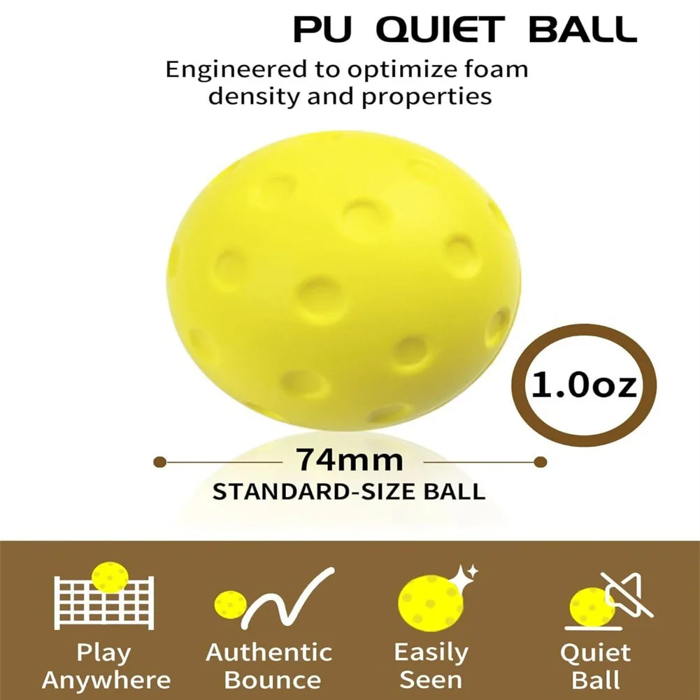 12 Unit Set of Quiet for pickleball for Training in Confined For Indoor Spaces with Soft Foam and Controlled Bounce