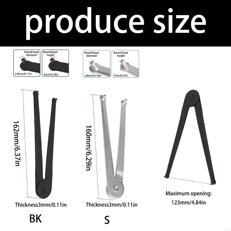 M7DA High Strength Tool Steel Double Hook Spanner Two Size Automotive Mechanical Use