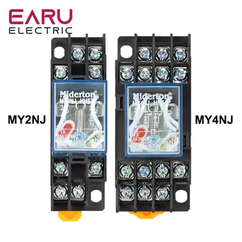 5A MY2NJ MY4NJ Reléová cívka Obecné DPDT Mikro Mini Elektromagnetický Reléový Spínač s Objímkou LED AC 110V 220V DC 12V 24V 10 nejlepší prodej Reléový spínač 220V - №3