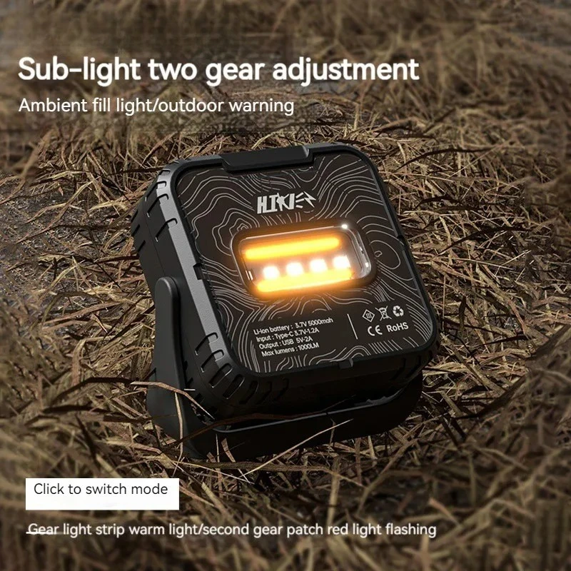 Rechargeable Camping Lantern 5000mAh Stepless Dimming Atmosphere Light Outdoor Hanging Tent Light for Emergency Camping Hiking