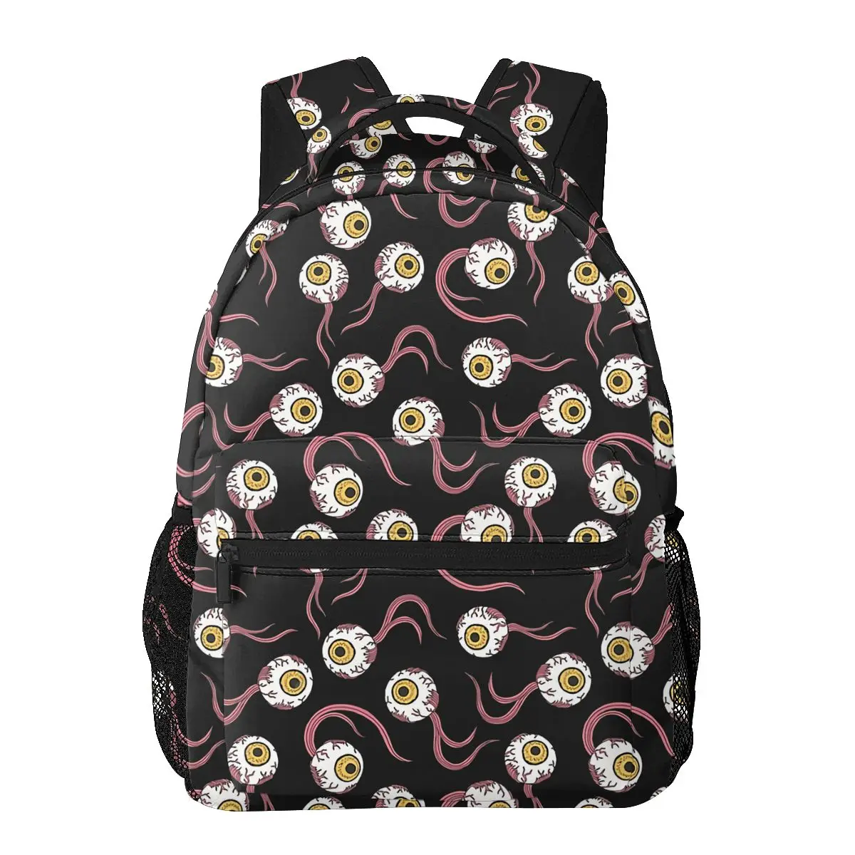 Back To School Swimming Eyeballs Yellow Kawaii Cool Backpack School Boy Girl Travel Backpack