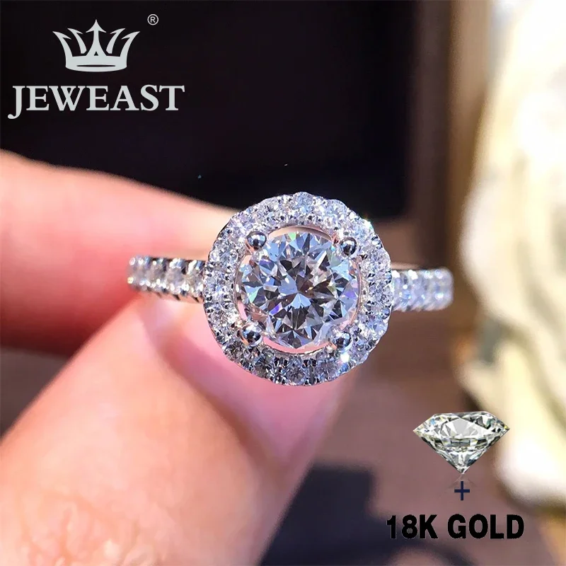 Natural Diamond 18K Gold Pure Gold Ring Beautiful Gemstone Ring Good Upscale Trendy Classic Party Fine Jewelry Hot Sell New 2025