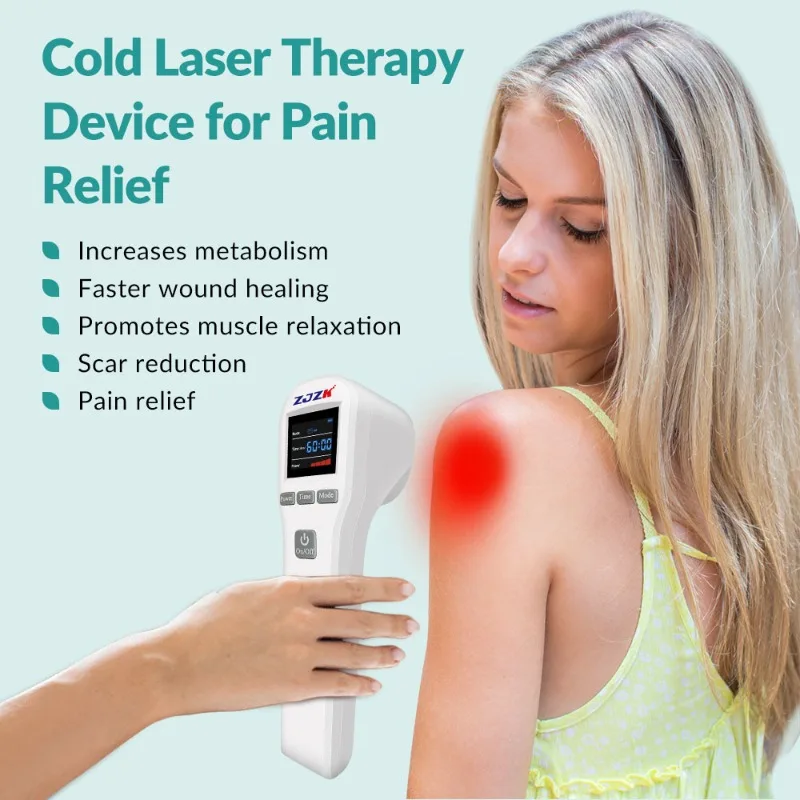 Red Infrared LLLT Cold Laser Therapy Device 650nm 808nm 880mW Class IV for Sciatica Heel Spurs Neck Pain Relief Joint Recovery