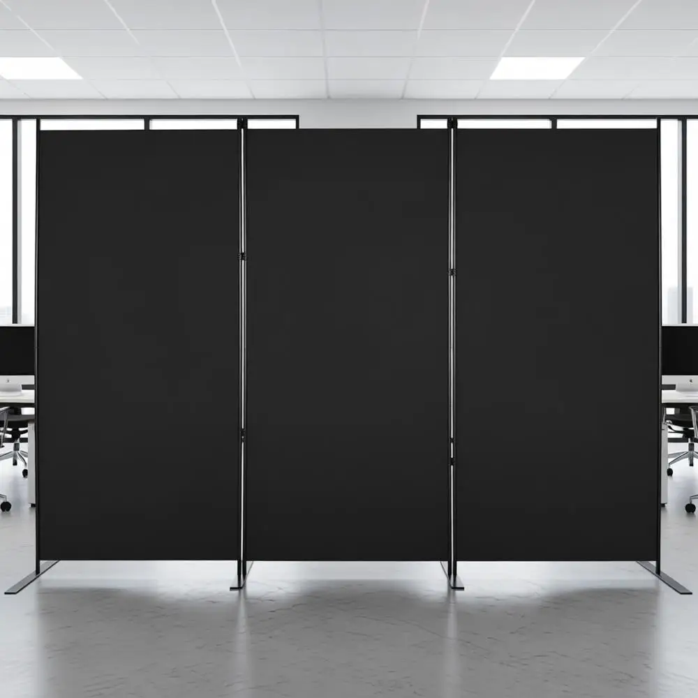 

Раздвижная перегородка для комнаты высотой 6 футов, черная, 3 секции, с ламинированным основанием для приватности и удобства перемещения