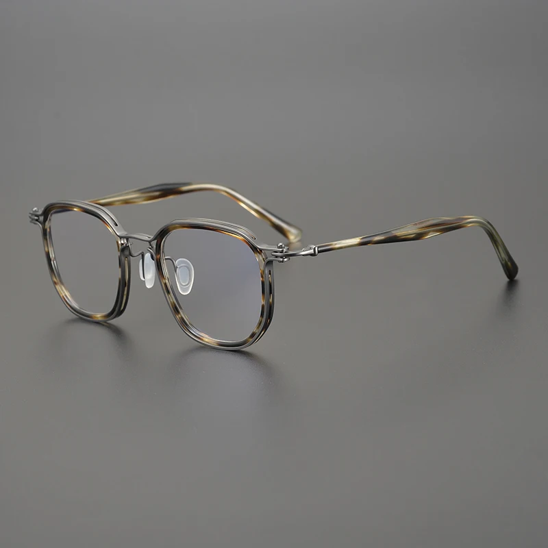 

Итальянская роскошная марка квадратных оптических очков мужские ретроацетатные титановые очки