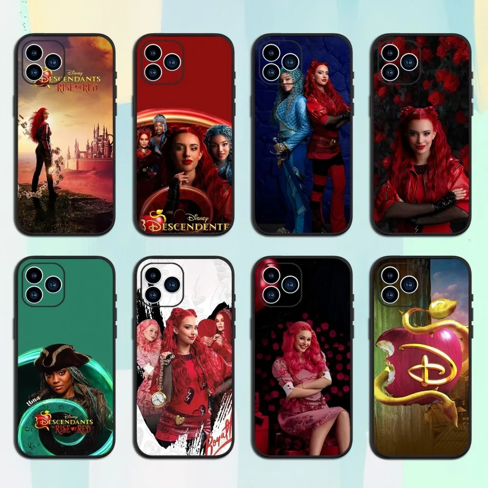 MINISO D-Descendants The Rise of Red Phone Case For Xiaomi 12 11PRO LITE Redmi NOTE 8 9 pocoM3 pro Black Shell