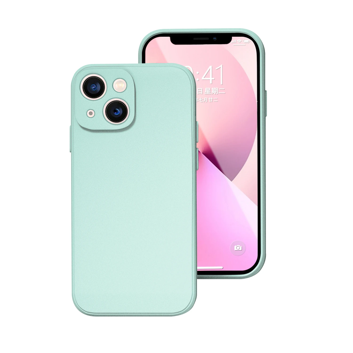 Handyhülle für iPhone 14 Plus 13 12 Mini 11 Pro Max Xs X Xr 7 8 Candy Color Square Liquid Silicone Soft Protector Back Cover – Detail 5