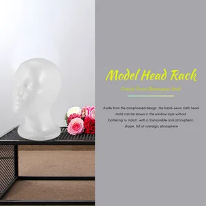 Female Foam Mannequin Head model, hat and wig display, stand rack, white 10 Main Women's Mannequin Sales - №3