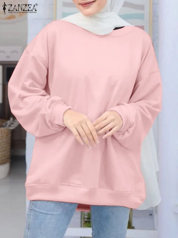 

Autumn Women Sweatshirts Winter Long Sleeve Solid Hoodies Oversize Pullover ZANZEA 2023 Casual Loose Work Holiday Blouse Tops