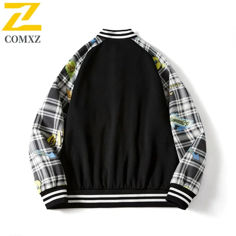 ​​COMXZ 2025 Men Fashion Baseball Jacket Hip Hop Style Breathable Coat Urban Trendy Comfortable Leisure Streetwear Jackets ​​