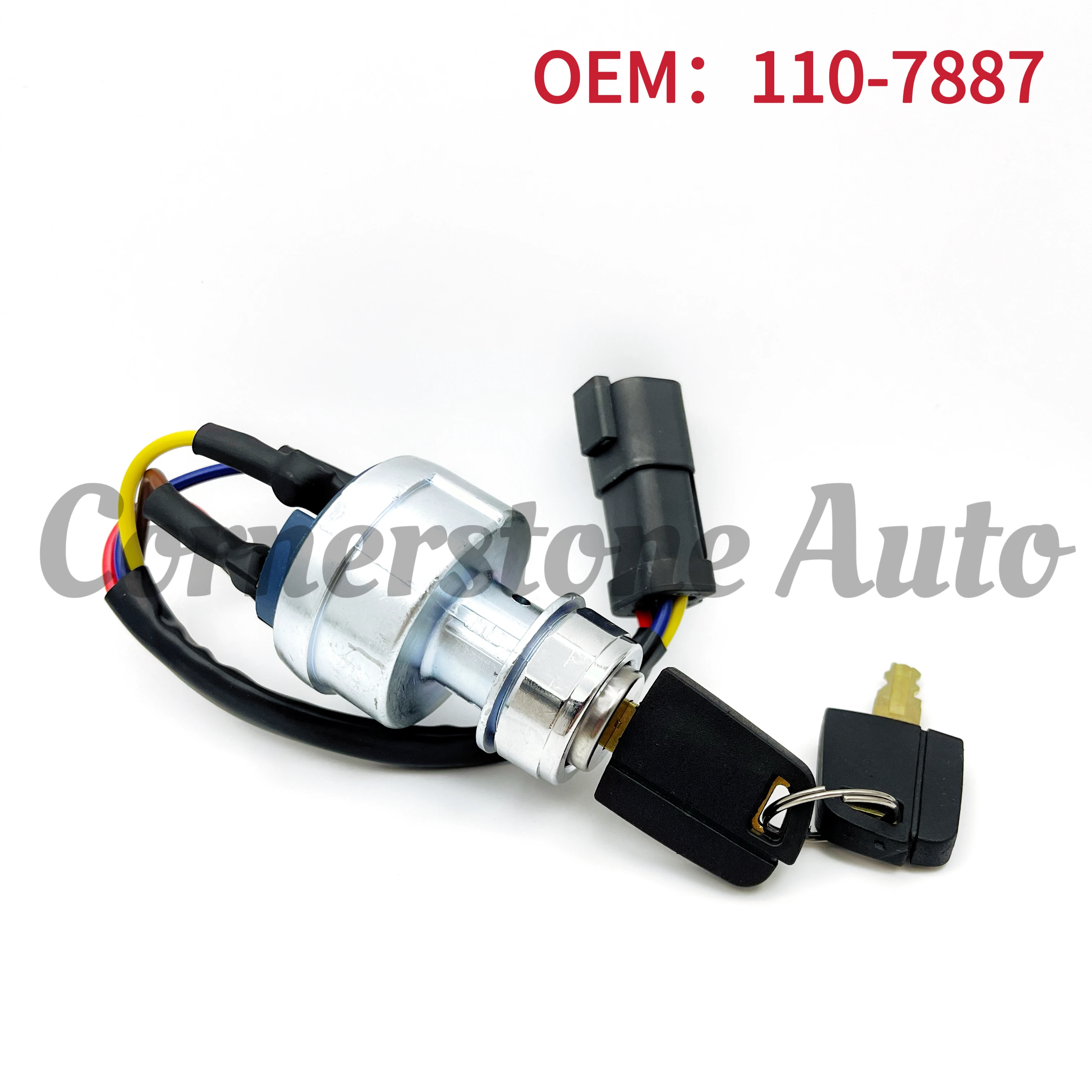 

TOPVELSUN 110-7887 142-8858 1428858 4678535 Ignition Switch with 2 Keys Compatible with Caterpillar 216B 226B 242B 246B 267B 906