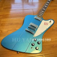 Firebird Electric Guitar Blue Mahogany Body Silver Accessories HH Pickups free shipping