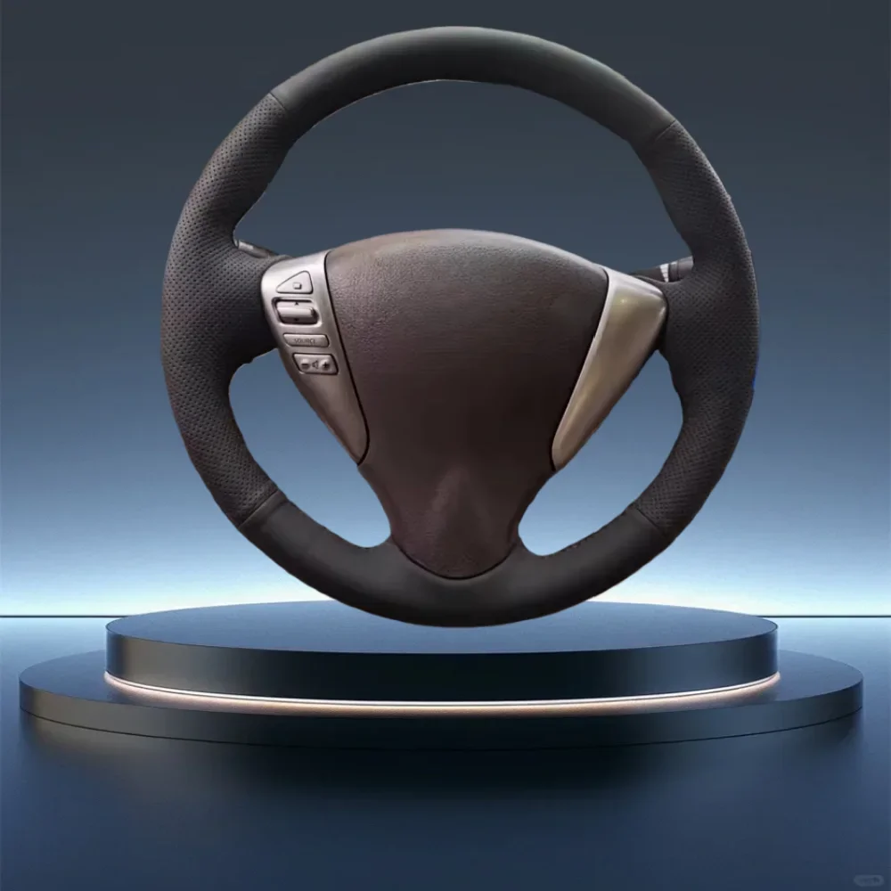 

Сшитый вручную кожаный чехол на руль из микрофибры для Nissan VERSA 2013-2015 Avant, аксессуары для салона автомобиля