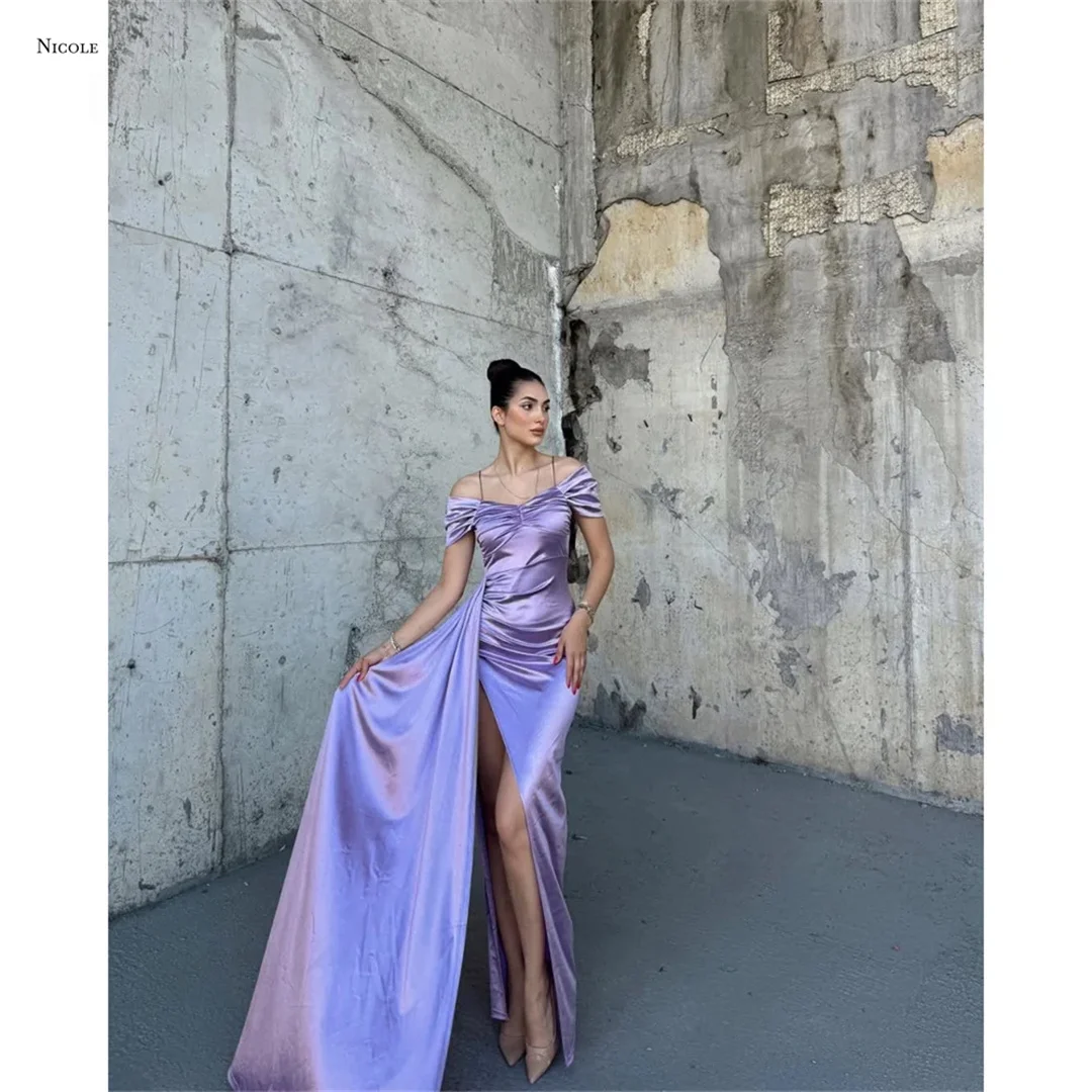 

Nicole Fishtail Skirt Elegant Party Dresses for Wedding Woman Ceremony Dress Candle Custom Made Satin Cloth Evening Dress 2025