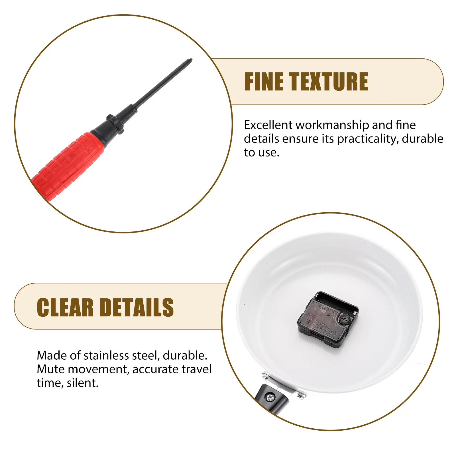 

1 set Quartz Wall Clock Round Metal Silent Non-Ticking Hanging Clock For Home Kitchen Office Decorative Wall Art Modern Creative