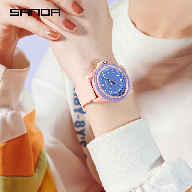 SANDA 3274 relojes de cuarzo informales para estudiantes, reloj de pulsera sencillo resistente al agua a prueba de golpes para deportes al aire libre, reloj de pulsera para niños