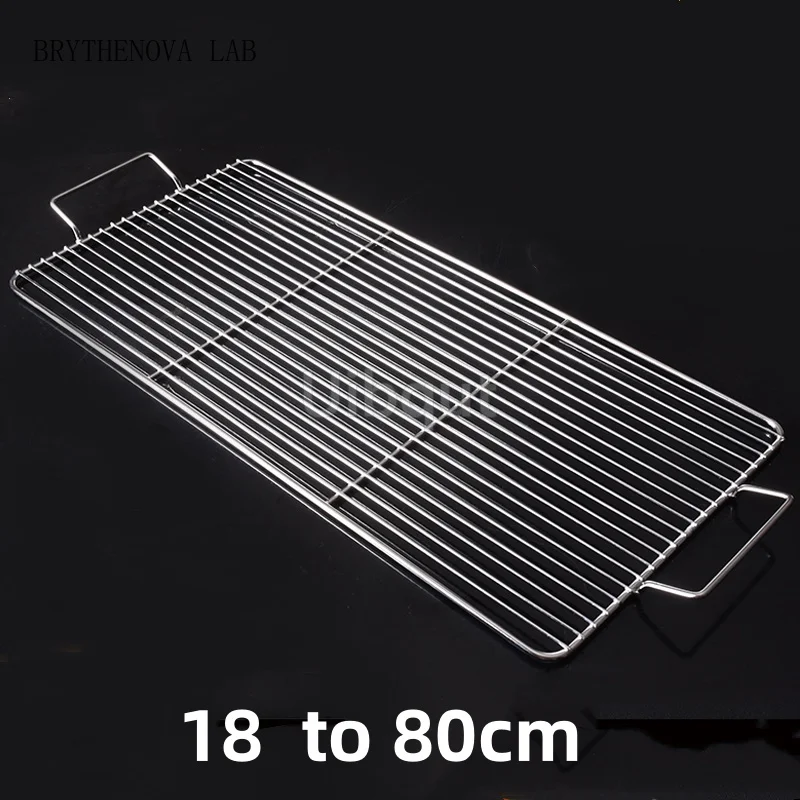 Stainless Steel 304 Food Grade BBQ Charcoal Grate Barbecue Grill Wire Mat Net Grid Mesh Net with Two Handles for Handy Use