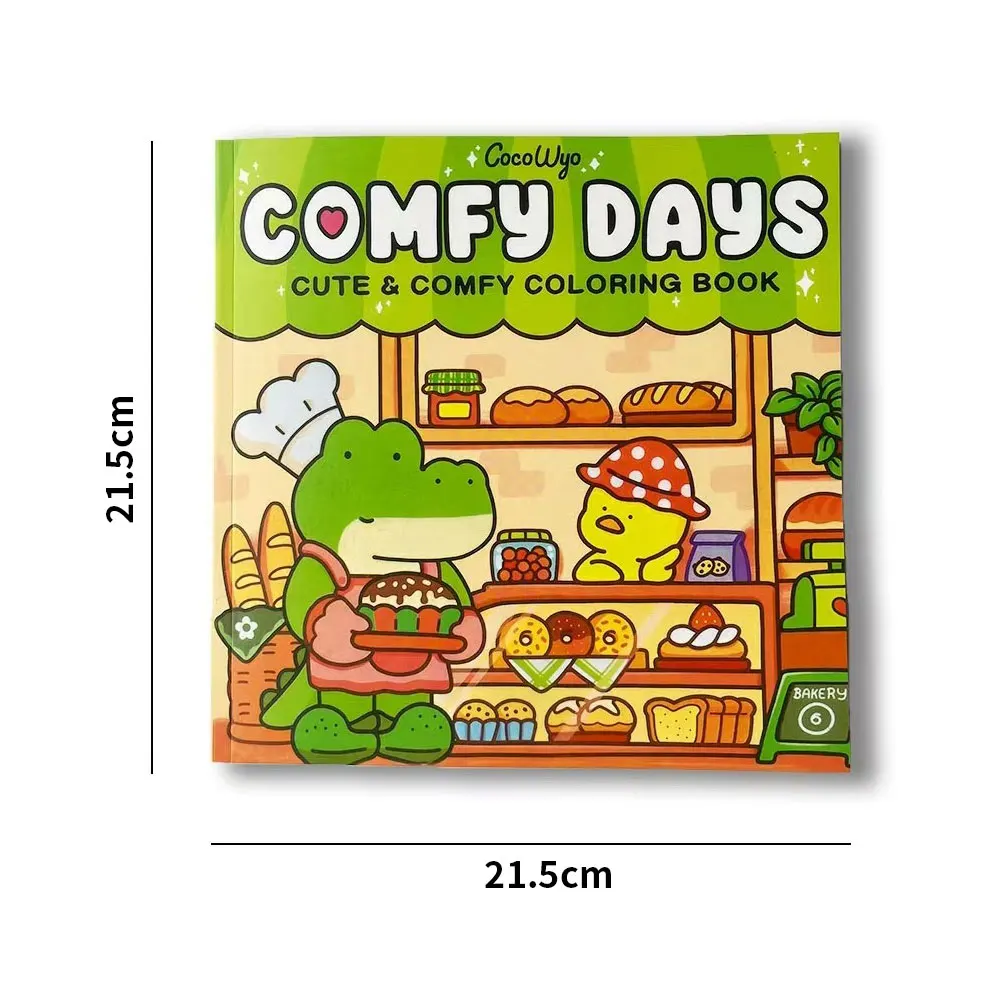 Comfy Days: Coloring Book For Adults And Teens Relaxation Featuring  Cute Animal Characters In Cozy Hygge Moments Paper