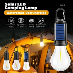 Outdoor Solar Powered LED Lamp Bulbs USB Charging Camping Light Portable Night Lights Waterproof Flashlight Fishing Essentials