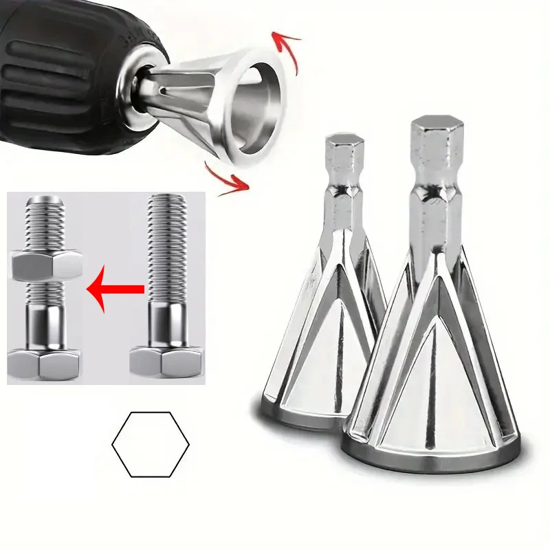 2pcs Chamfering Tool Chuck Metal Deburring External Chamferings Tools Damaged Screws Grinding Angle Trimming Electric Drill Tool