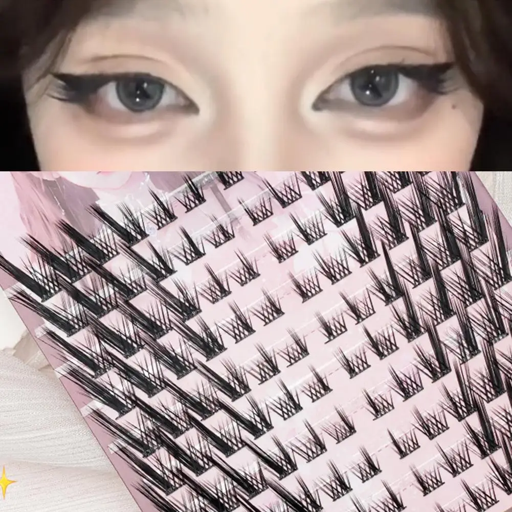 フォックスアイ効果ふわふわつけまつげ再利用可能な DIY 個別目を大きくするメイクアップまつげエクステンションクラスター分割まつげ K7Q9