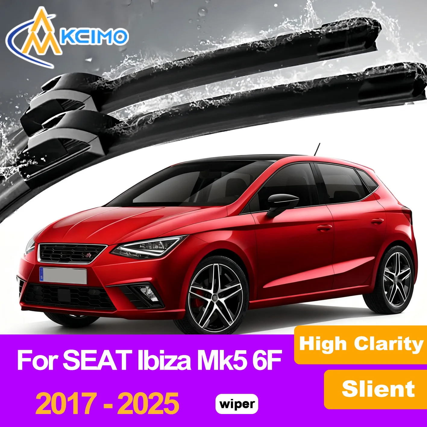 

2Pcs Front Windshield Wiper Blades For SEAT Ibiza Mk5 6F/KJ1 2017-2025 Windscreen Window Car Accessories