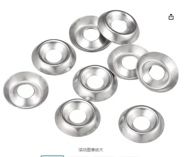 200 قطعة من غسالات المسمار المعدنية على شكل وعاء من الفولاذ المقاوم للصدأ لغسالة تشطيب الخشب الصناعي الميكانيكية #1