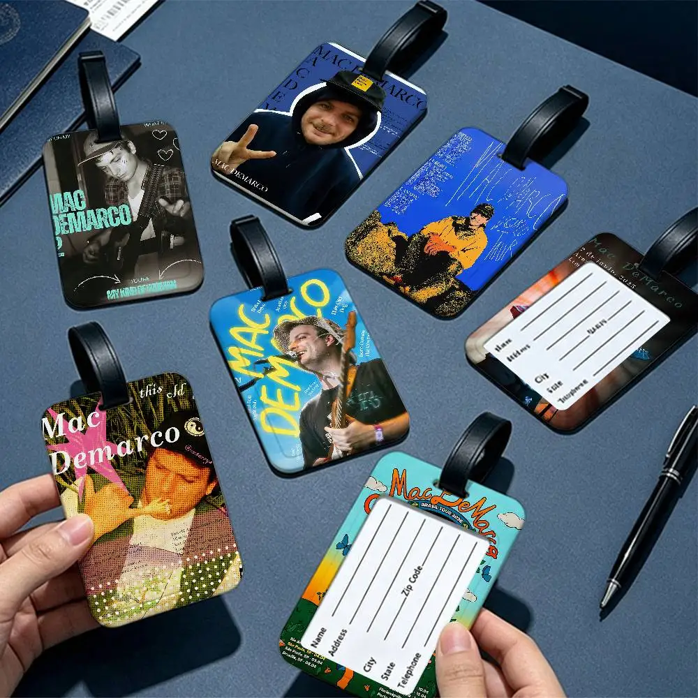 Jizz Jazz Rock M-Mac D-DeMarco music Waterproof PVC Baggage Tag With Info Card Anti lost Identification Tag For Luggage School