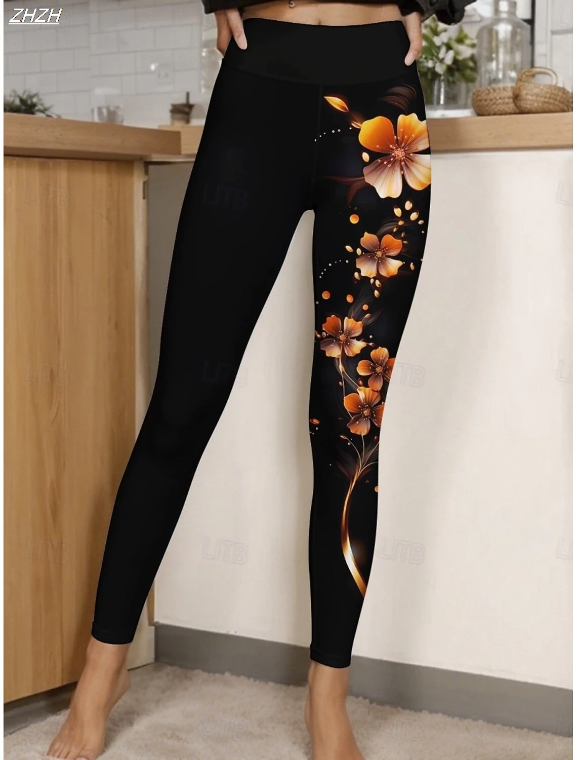Women's Leggings Butterfly Printed Outdoor Trousers Pants Polyester Spandex Stretch Elastic Waist,Control Fall Winter Streetwear