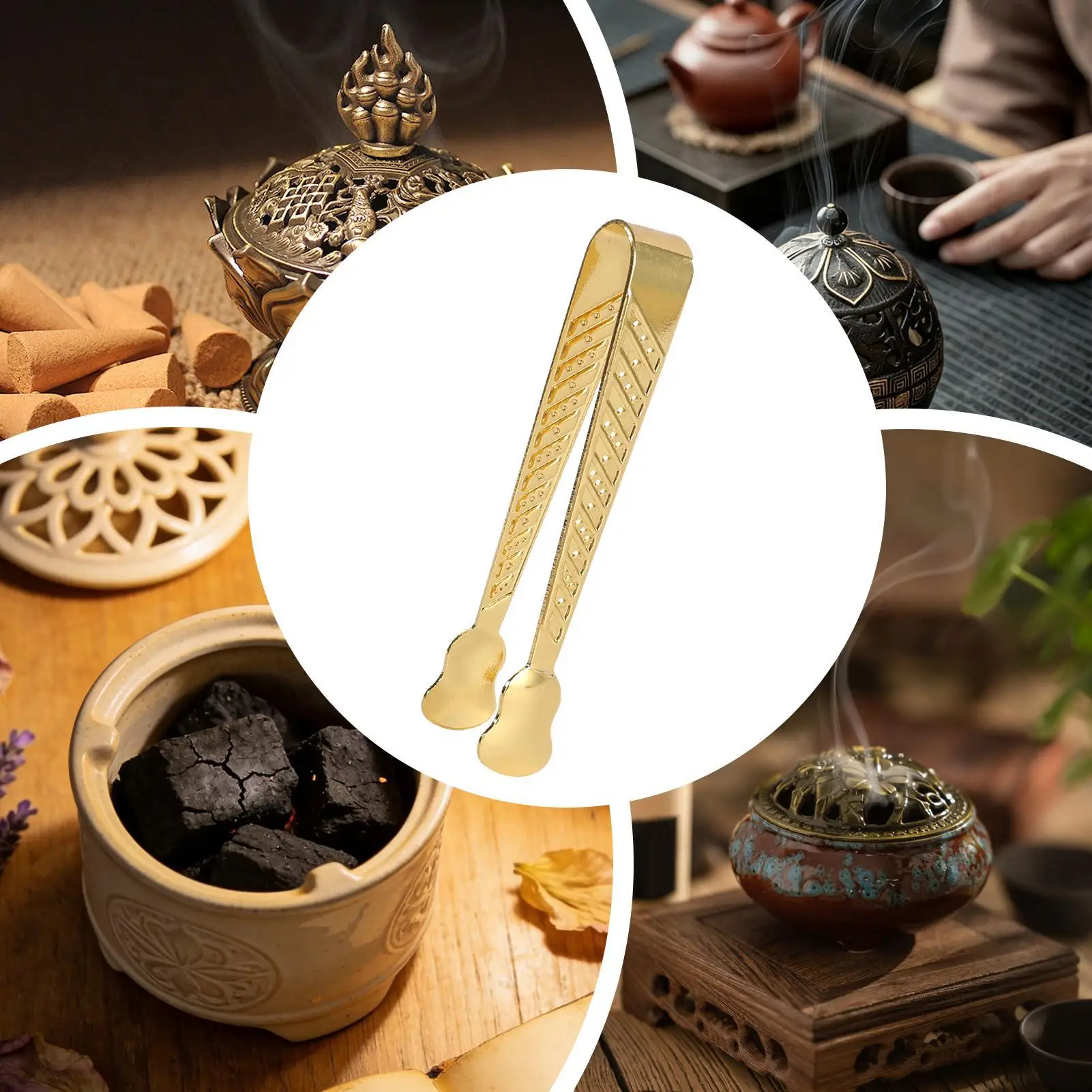 Incense Tongs Long Handle Grabber Incense Holder Clamp Charcoal Tongs For Cones Fragrance Church Home Studio Spa Yoga Office