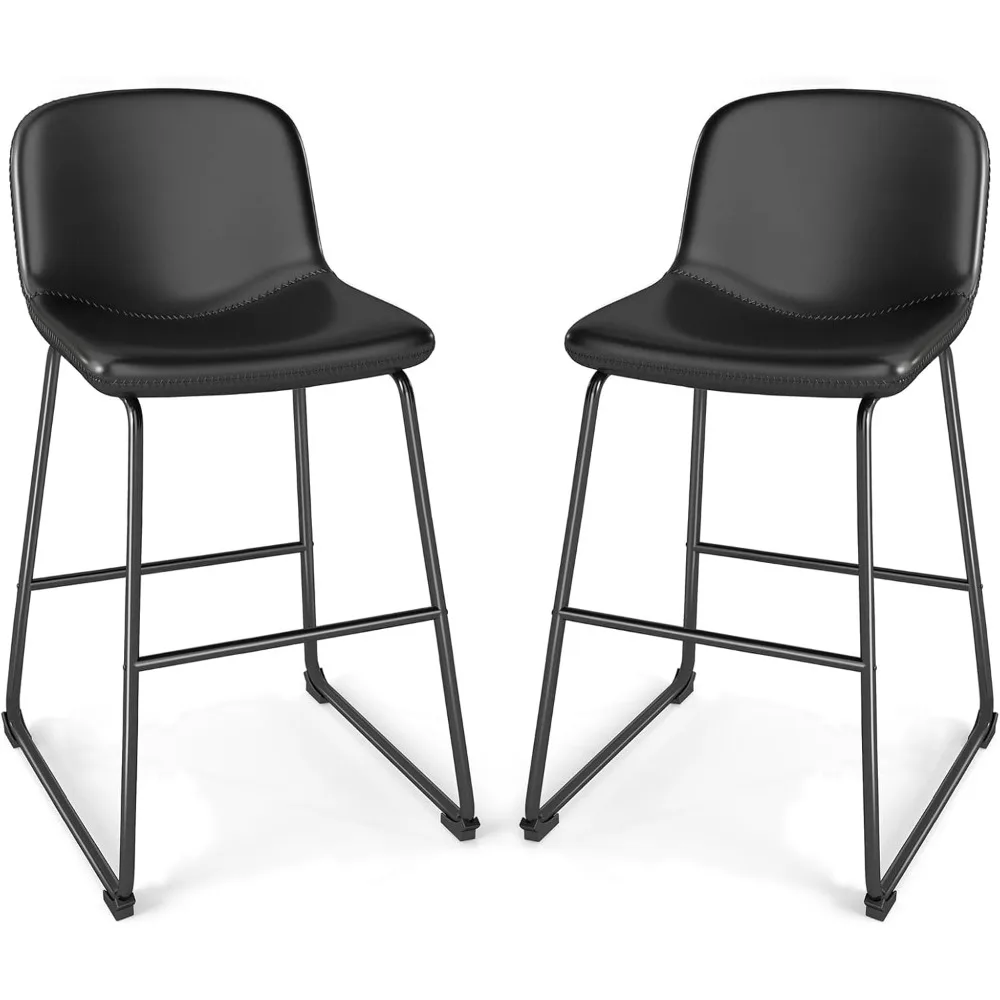 Ensemble de 2 chaises de salle à manger, tabourets sans accoudoirs à hauteur de comptoir avec support arrière jusqu'à 500 lb pour la maison, la cuisine, la salle à manger, le bar, le café