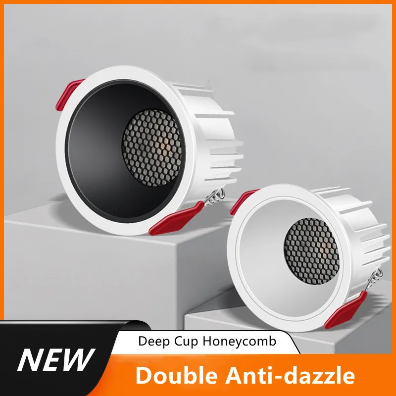 New Led Downlight Dimmable Recessed Spot Led Anti-glare Ceiling Lamp 7W 12W 20W Indoor Living Room Bedroom Corridor Wall Washer