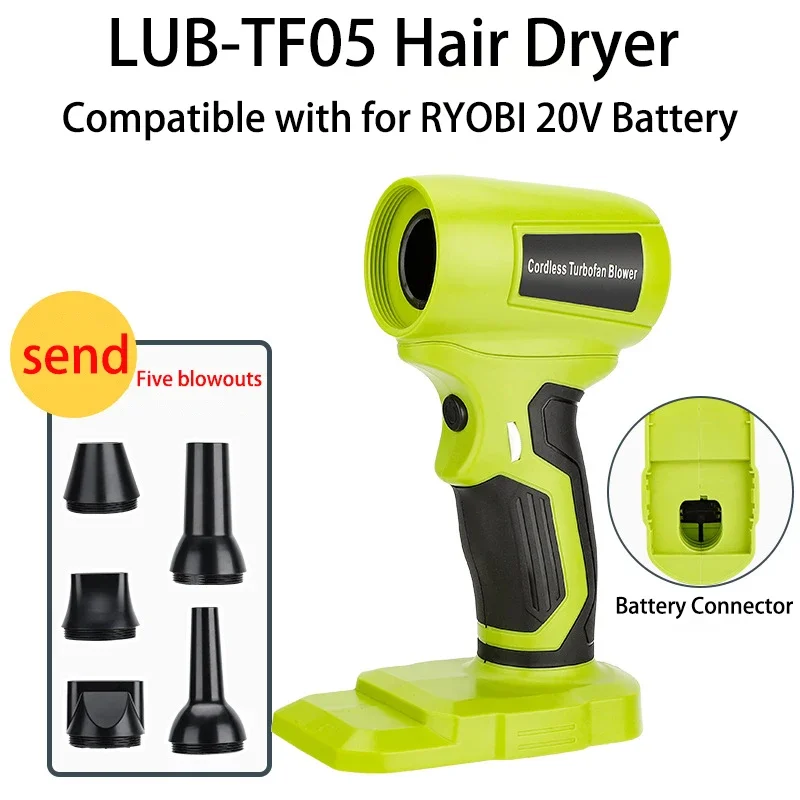 Accessoires pour outils électriques à batterie Ryobi 18V, souffleur turbo sans balais, pistolet à ai
