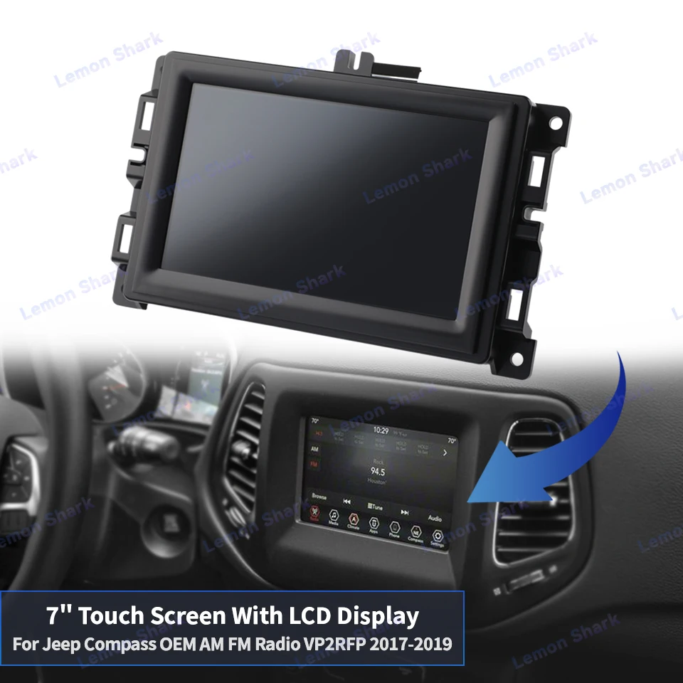 7 Inch New TDO-WXGA0700K00057-V1TDO-WXGA0700K00033-V2 Display Touch Screen Radio Navigation for Jeep Compass VP2R 2017-2019