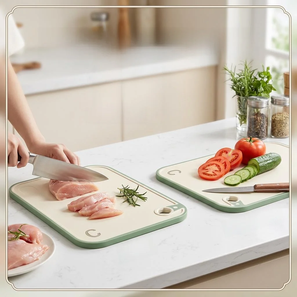 

Modern Simple Style Square Plastic Cutting Board Anti-Mold Anti-Bacterial Kitchen Fruit Sticky Board Home Use Wheat Straw Cut...