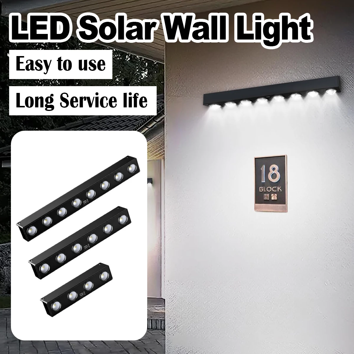 Led Solar Wall Light Bulb Lamp Exterior Intelligent Control 4leds/6leds/8leds Outdoor Cool White\Warm White Lights Wall-mounted
